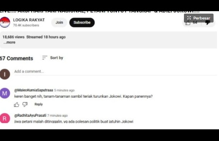 Warganet Hujat Konten Kelompok Buruh Jumhur, Panen Dislike Paling Banyak ! Gara-Gara Tunggangi Hari Tani