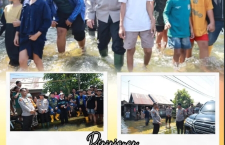 Kapolda Kalsel bersama Forkopimfa Prov Kalsel melakukan peninjauan terhadap korban terdampak banjir.